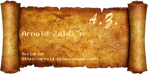 Arnold Zalán névjegykártya