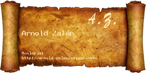 Arnold Zalán névjegykártya