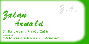 zalan arnold business card